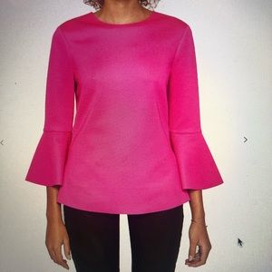 Ted Baker London Gigih Bell Sleeve Top Bright Pink Size 5 (US 12)
